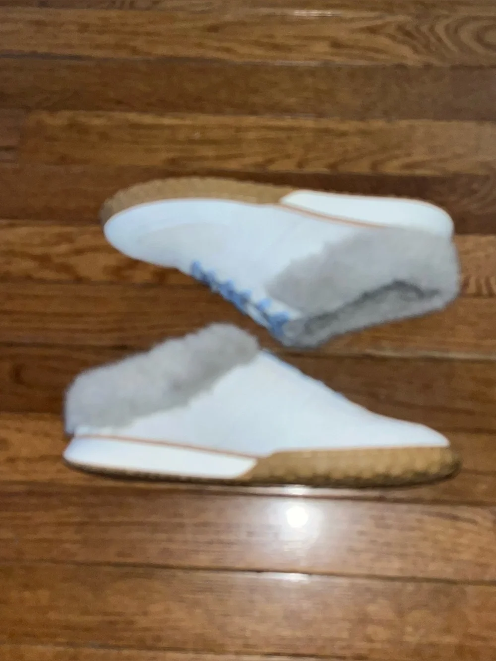 Dolce Vita Izzey Faux Fur Sneaker Mule Blue Accents & Taupe Suede Women’s 8.5